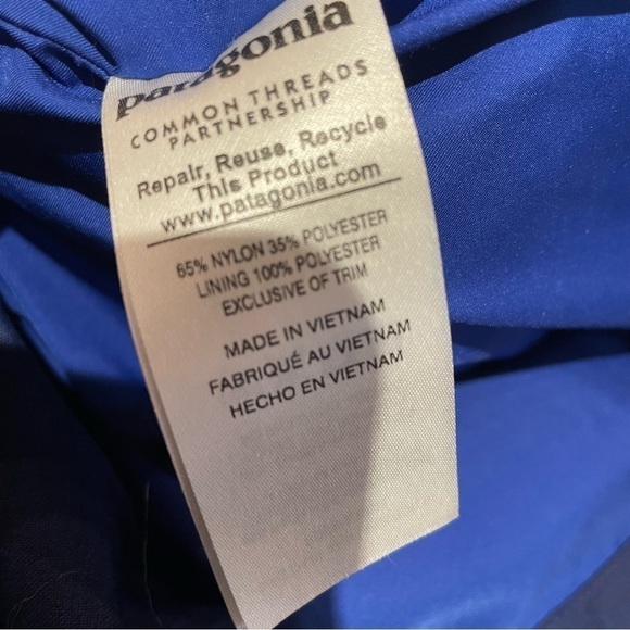 [s] Patagonia Deep Blue Outer Shell Lightly Lined Spring Rain Jacket - Picture 13 of 14